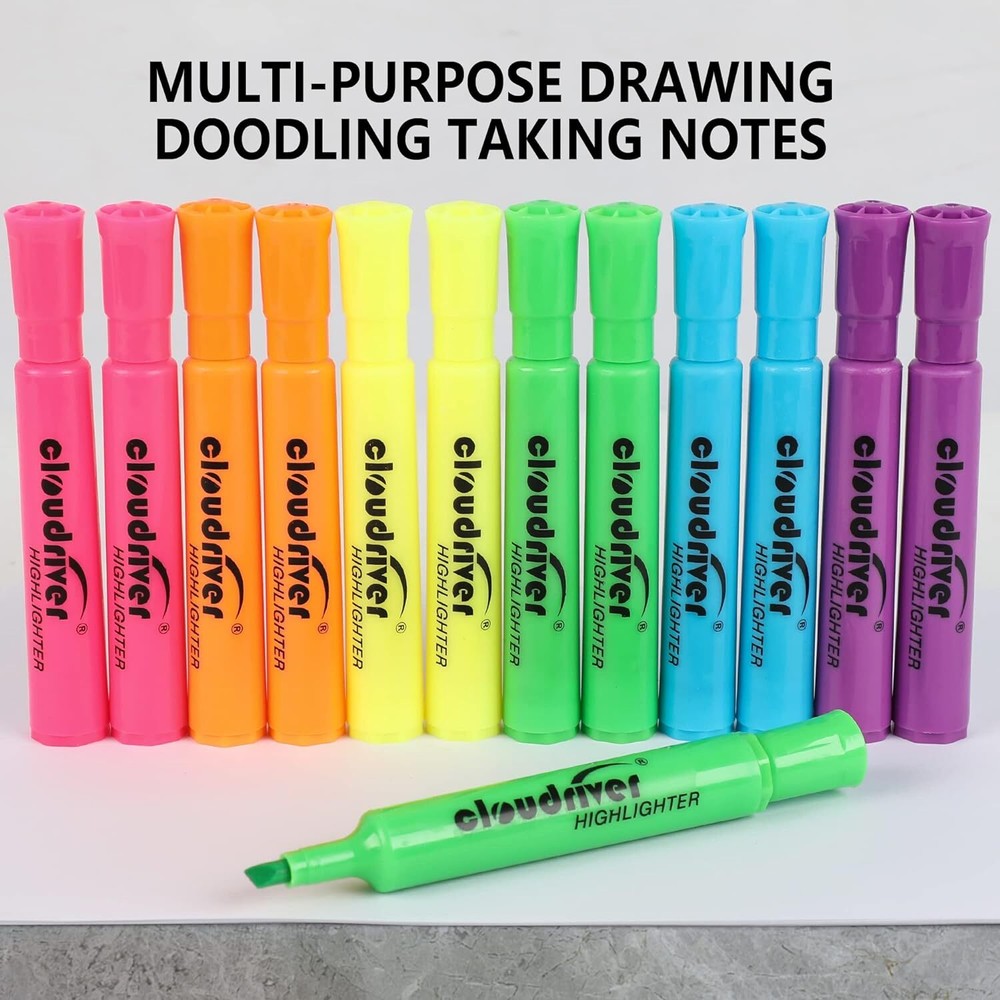 Highlighters Bulk Pack of 72, Assorted Color, Chisel Point, Quick Multicolor