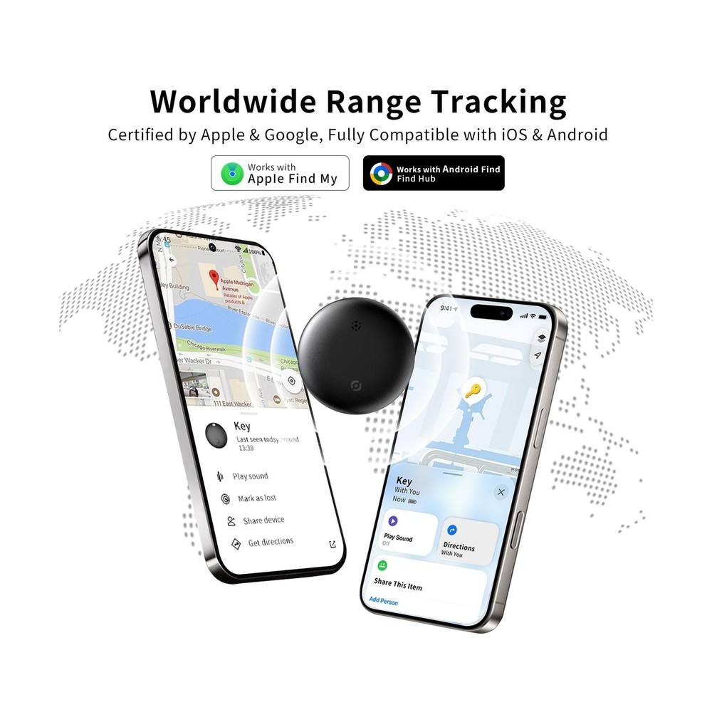 2 Pack GPS Tracker for Vehicles, Works with Android & iOS Apple Fin... Fast Ship