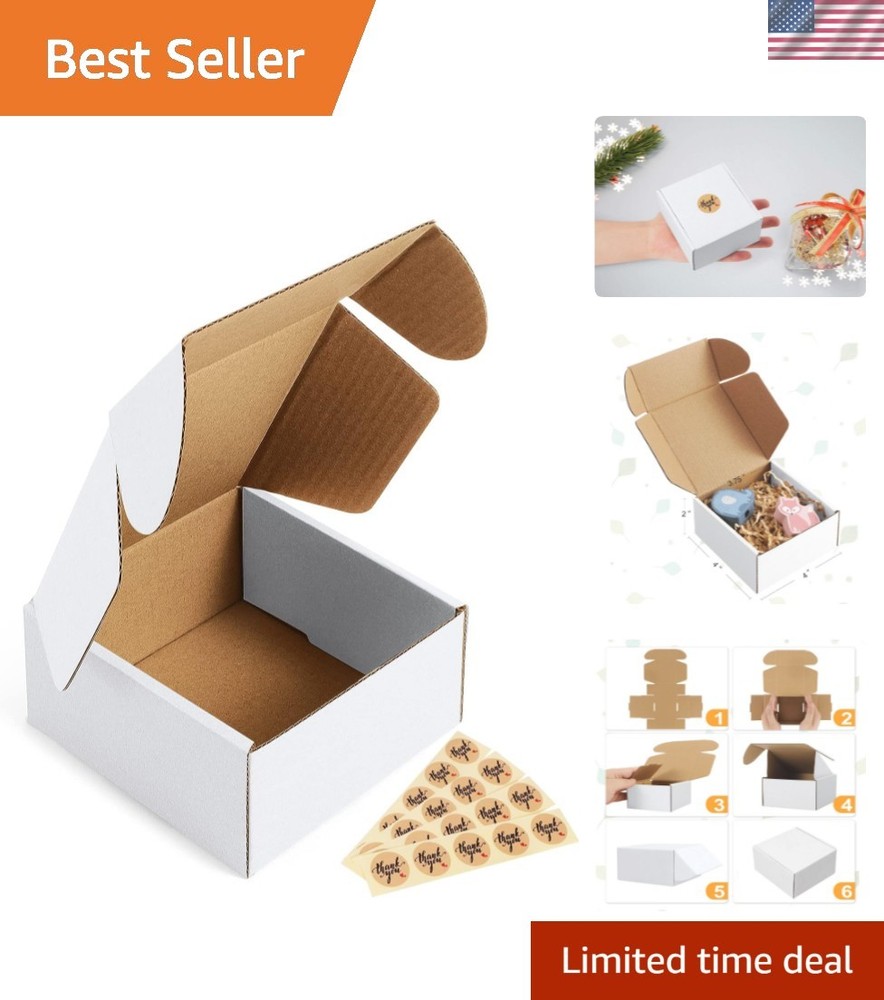 Multipurpose 4x4x2" Corrugated Mailers - 50 Durable Shipping Boxes for All Needs