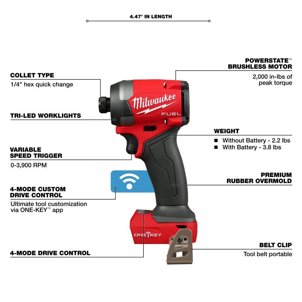 Milwaukee M18 Fuel 2 Tool Combo Kit With One-Key