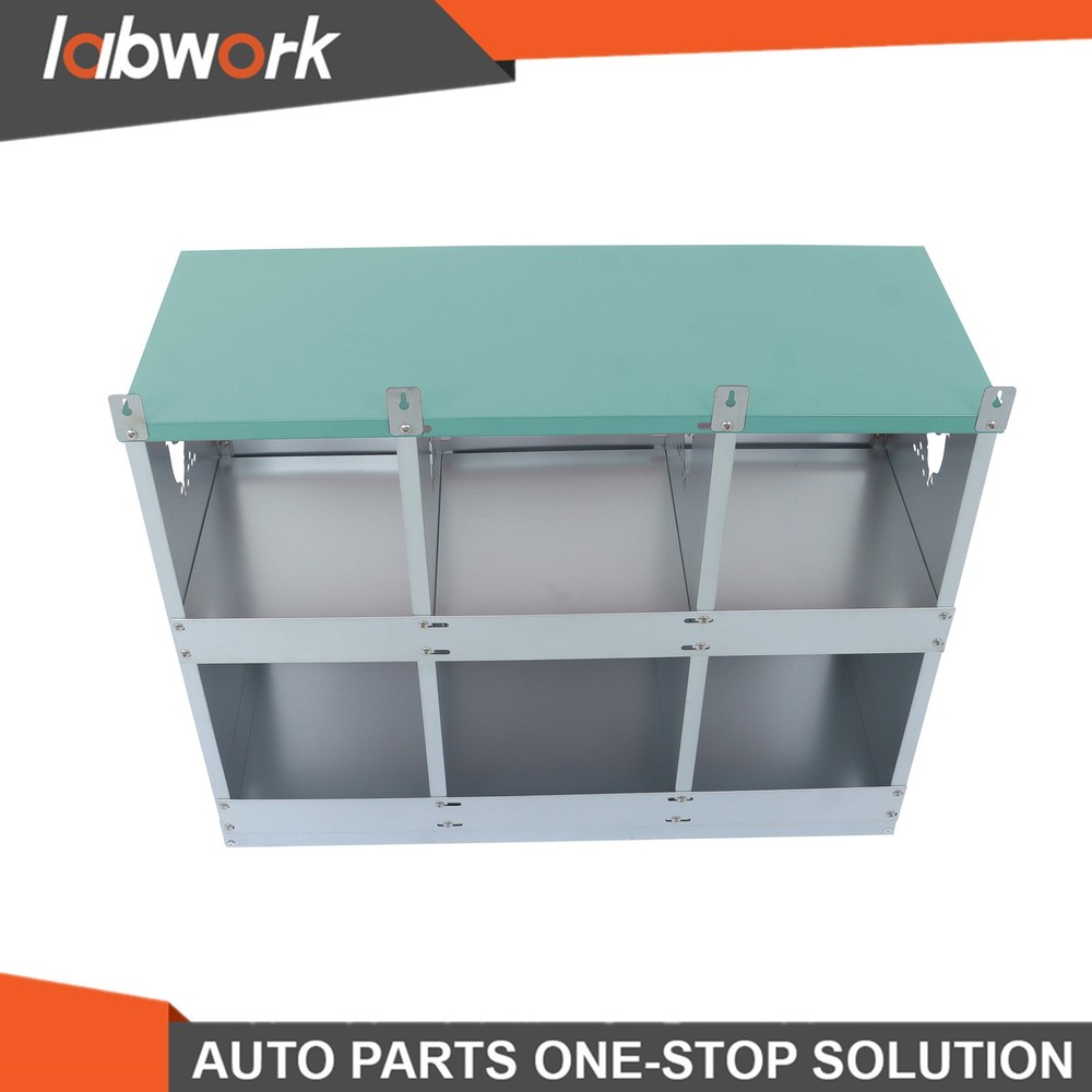 Labwork 6-Compartment Metal Poultry Nesting Box Wall Mount Easy Egg Collection