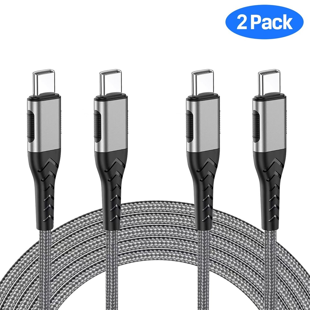 Durcord USB C to C Cable, 2Pack100W 3ft C Charger Cable 3ft, Silver
