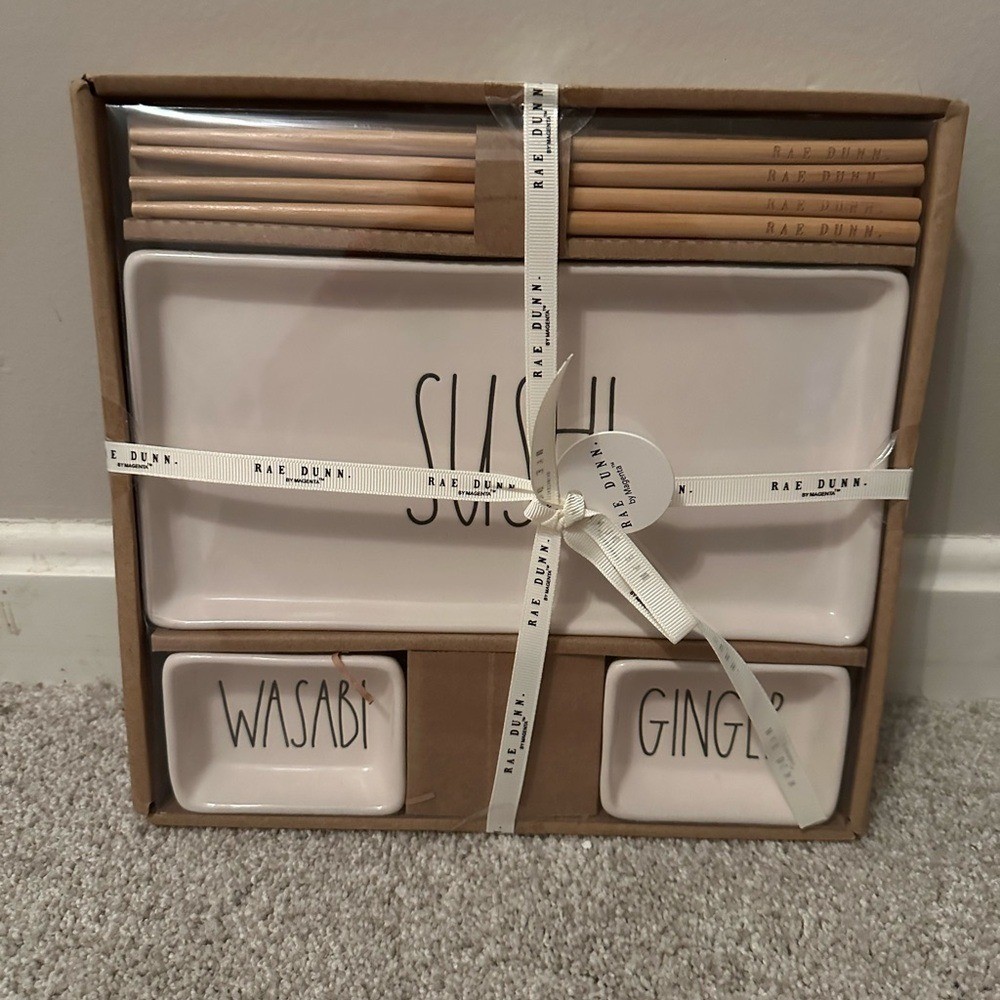 Rae Dunn SUSHI WASABI GINGER set