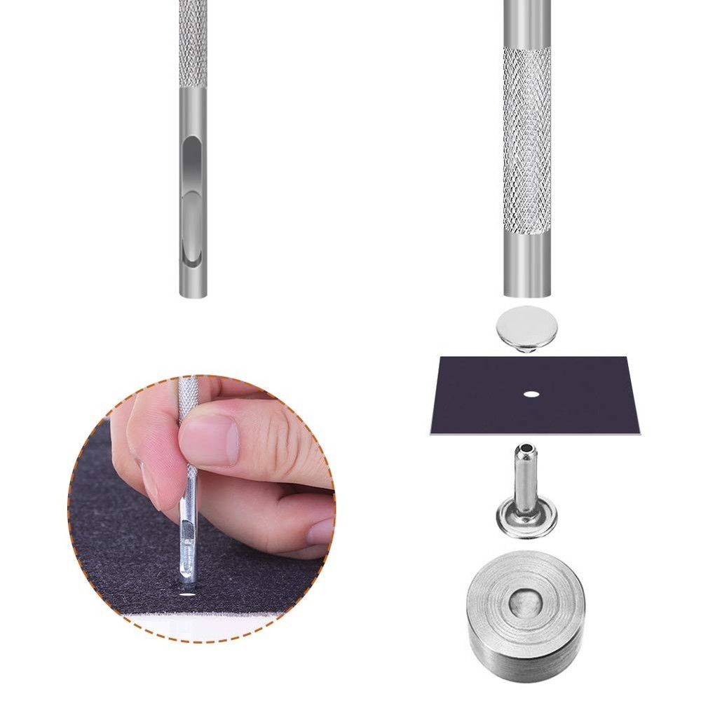 Versatile 480 Leather Rivets in 4 Colors with 3-Piece Tool Kit for DIY Projects