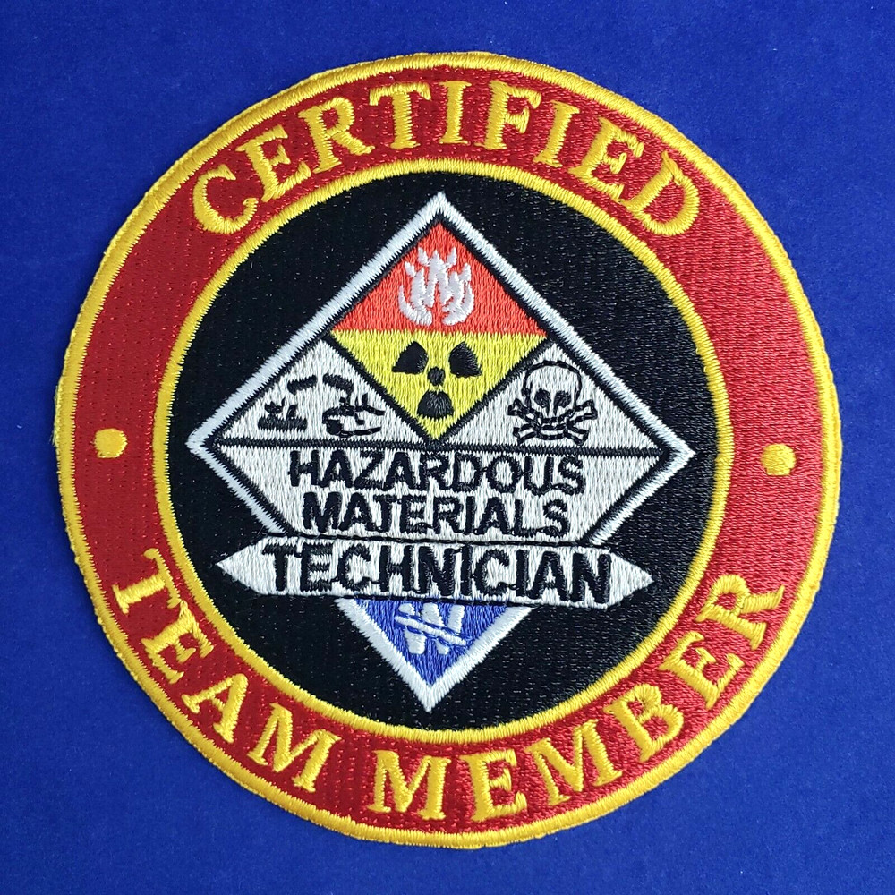 HAZARDOUS MATERIALS TECHNICIAN PATCH: 3-1/2" Embroidered Patch, Item #2003