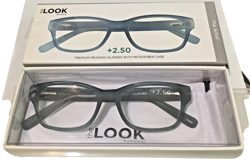 The LOOK - Premium Reading Glasses with Microfiber Case +2.50 Blue UNISEX