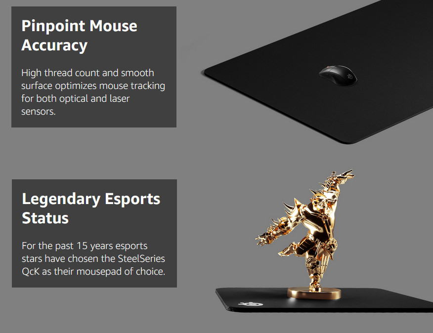 Performance Mousepad, Micro-Woven + Non-Slip, steelseries QcK model, Medium Size