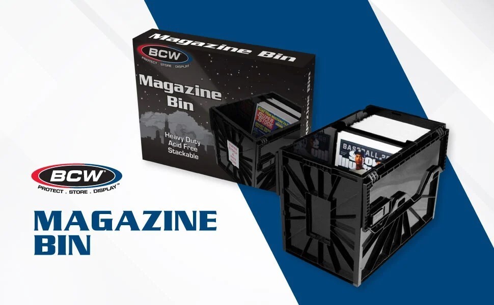 2 BCW Magazine Plastic Bins Stackable Doc Box Long Term Magazine Storage New (2)