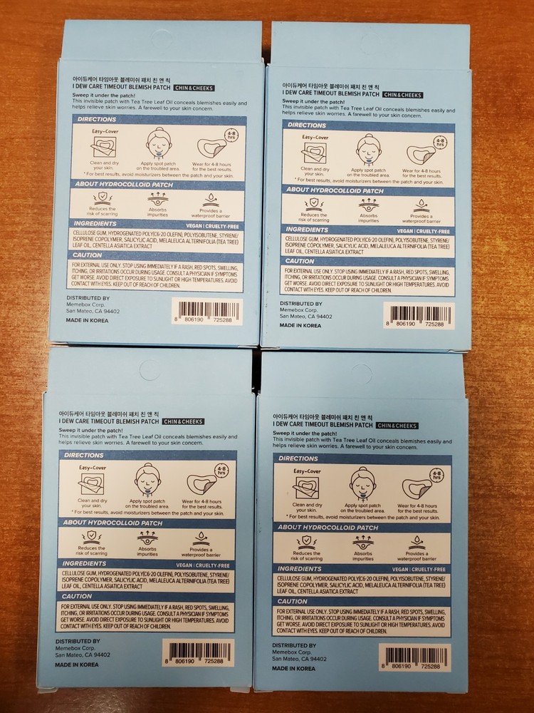 4 Pack: I Dew Care Timeout Blemish Patch Chin/Cheeks 9 ct ea (Exp 3/27) 5288-D6