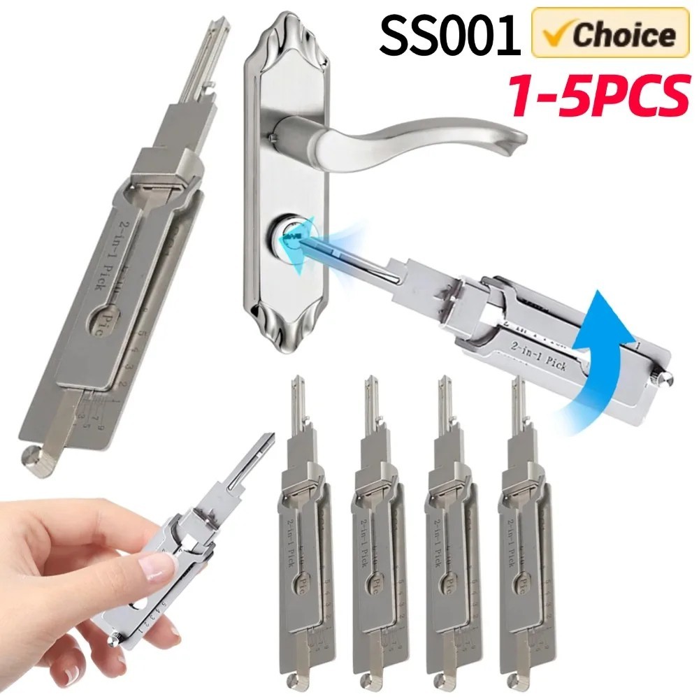 Key Decoder 2 In 1 Portable Lock Picking Set Hook And Pickup Tool Kit Ergonomic