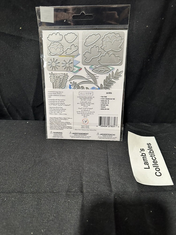 Sizzix Thinlits Tea Time 10 dies Ellison Educational Equip Scrapbooking 665806