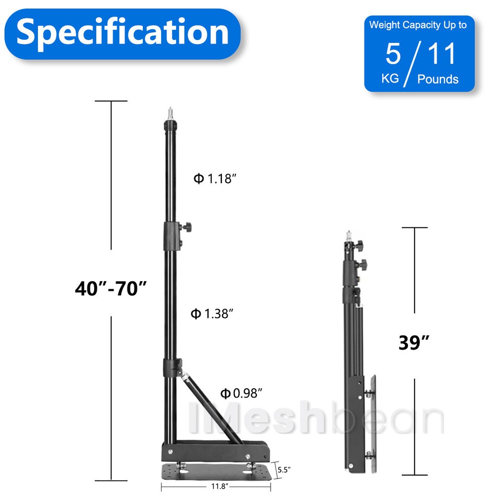 2 Pack 71" Triangle Wall Mount Boom Arm Stand for Light Umbrella Softbox Studio