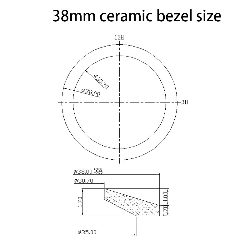 38MMX30.7MM C3Luminous Ceramic Bezel Insert For Seiko Water ghost shell