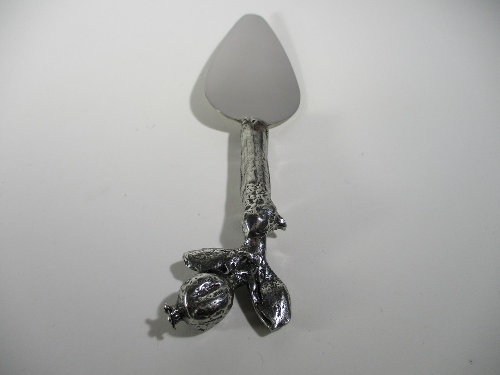 pewter- handled cheese spreader handcrafted pomegranate design Patrick Meyer