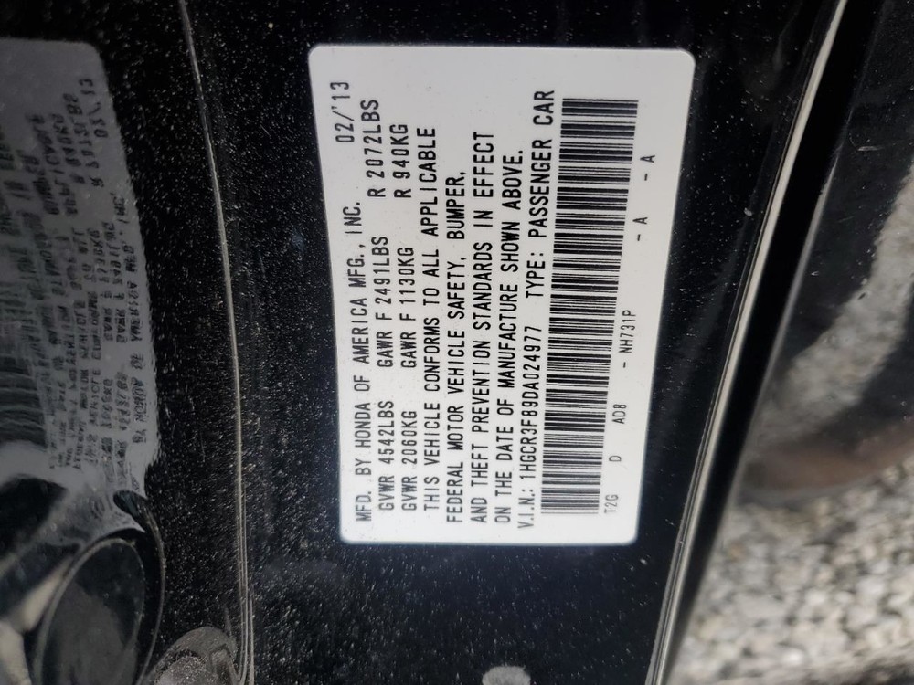 ACCORD 2013 Glove Box 4720362