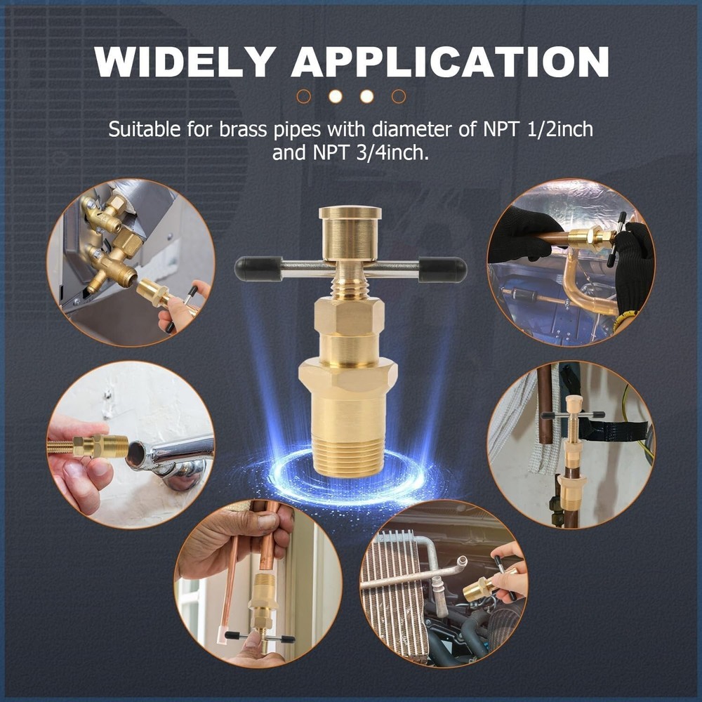 Olive Puller Brass Pipe Olive Tool Fitting Thread Remover 1/2" & 3/4" Ferrule