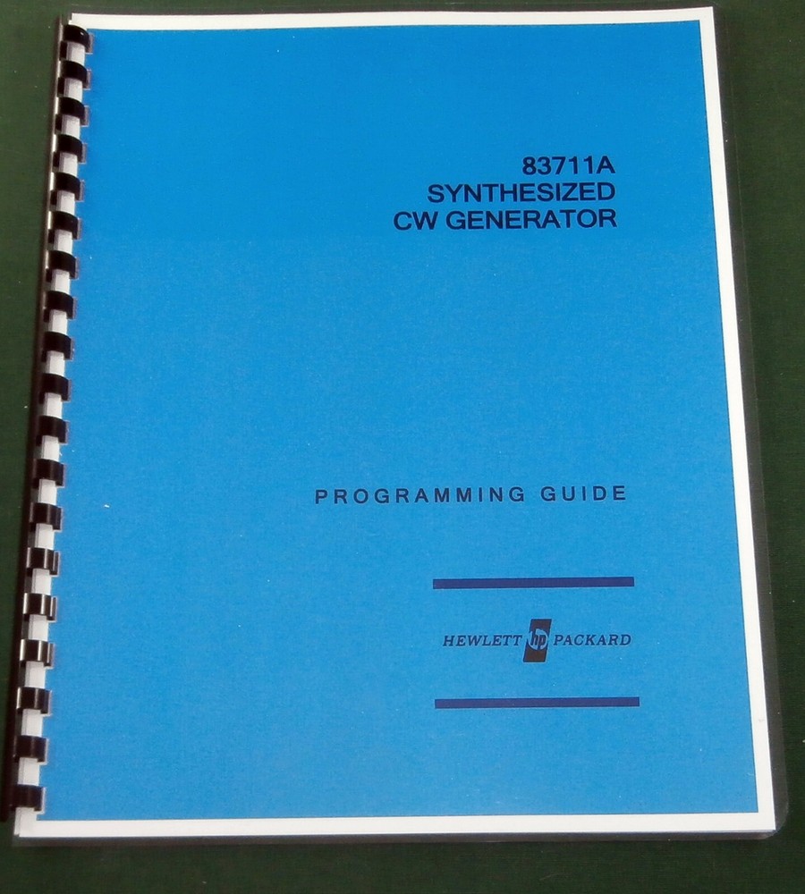 HP 83711A Programming Guide: Comb Bound & Protective Covers