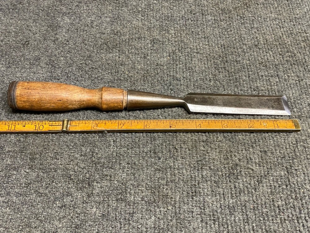 Vintage Rich-Con 1” Chisel Sharp With Leather Padded Hardwood Handle