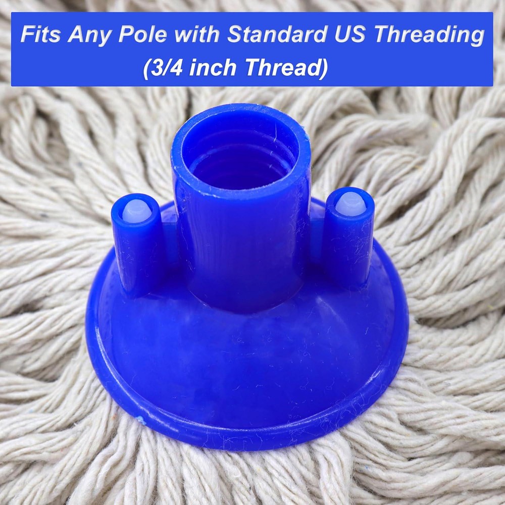 Cotton String Screw on Mop Replacement Head Compatible with All Standard US Pole