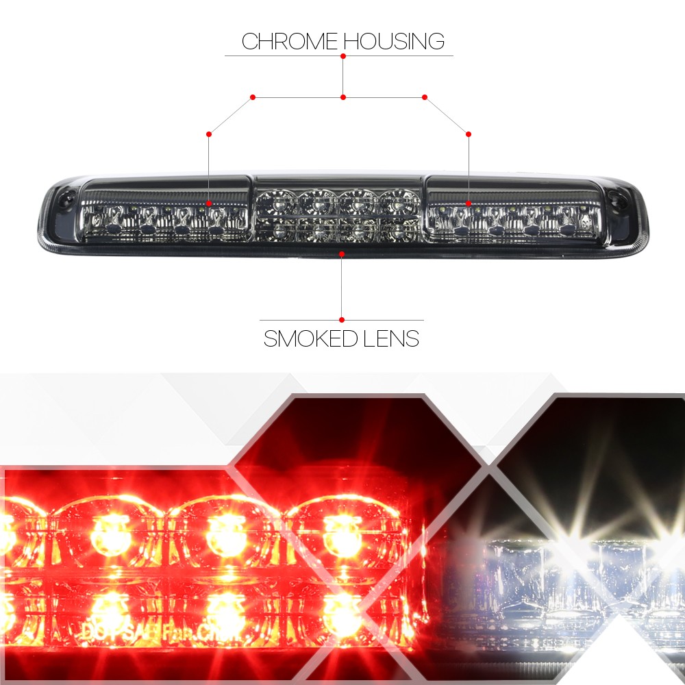 Smoke Tinted LED Third[3rd]Brake Light Cargo Function for 99-07 Silverado/Sierra