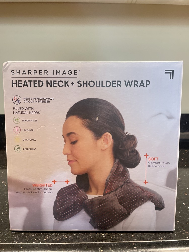 Sharper Image Heated Neck and Shoulder Wrap Weighted and Soft