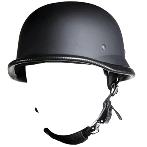 Motorcycle German Flat Black Novelty Helmet Multiple Sizes