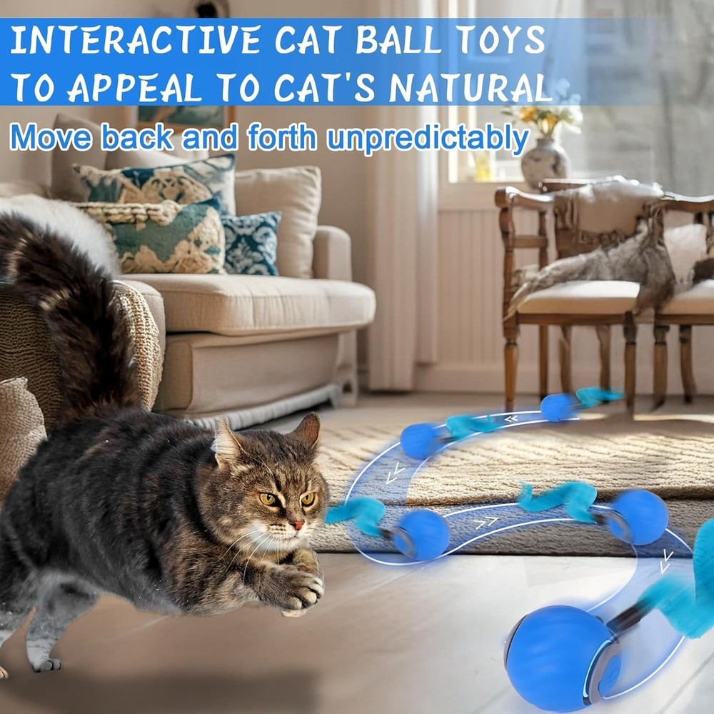 Interactive Cat Toy Ball - Automatic Interactive Cat Toys for Indoor Cats with 3
