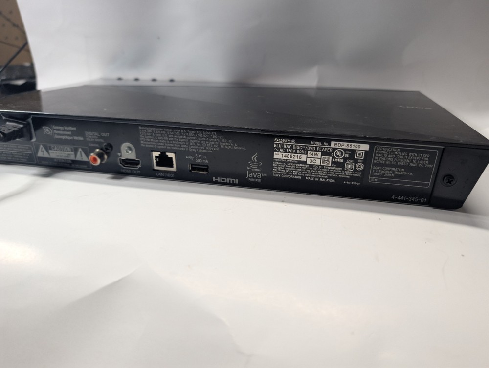 Sony BDP-S5100 3D Blu-Ray Player, Player Only