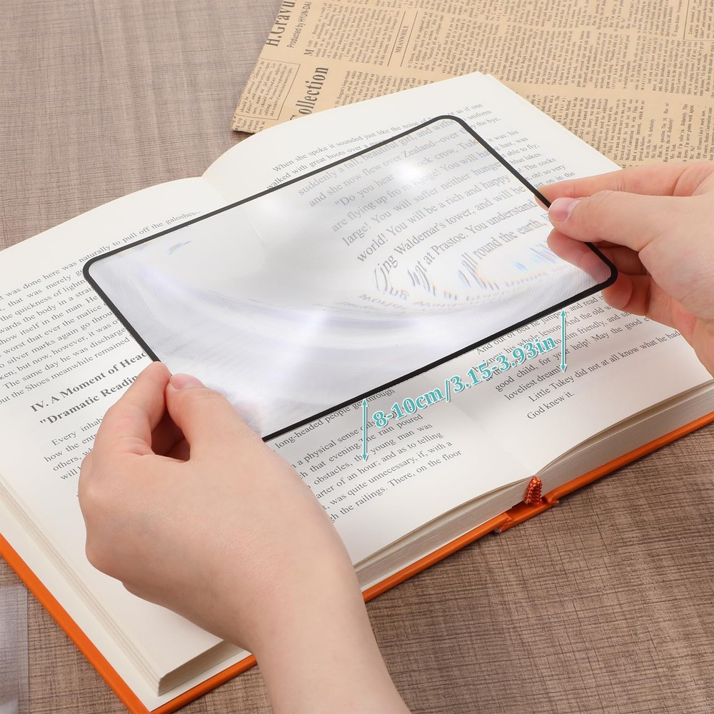 6 PCS Magnifying Sheets 5X 3X, Full Page Magnifier for Reading, Flat Plastic ...