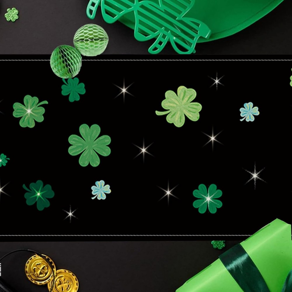 St. Patrick's Day Table Runner 13'' x 90'', Black