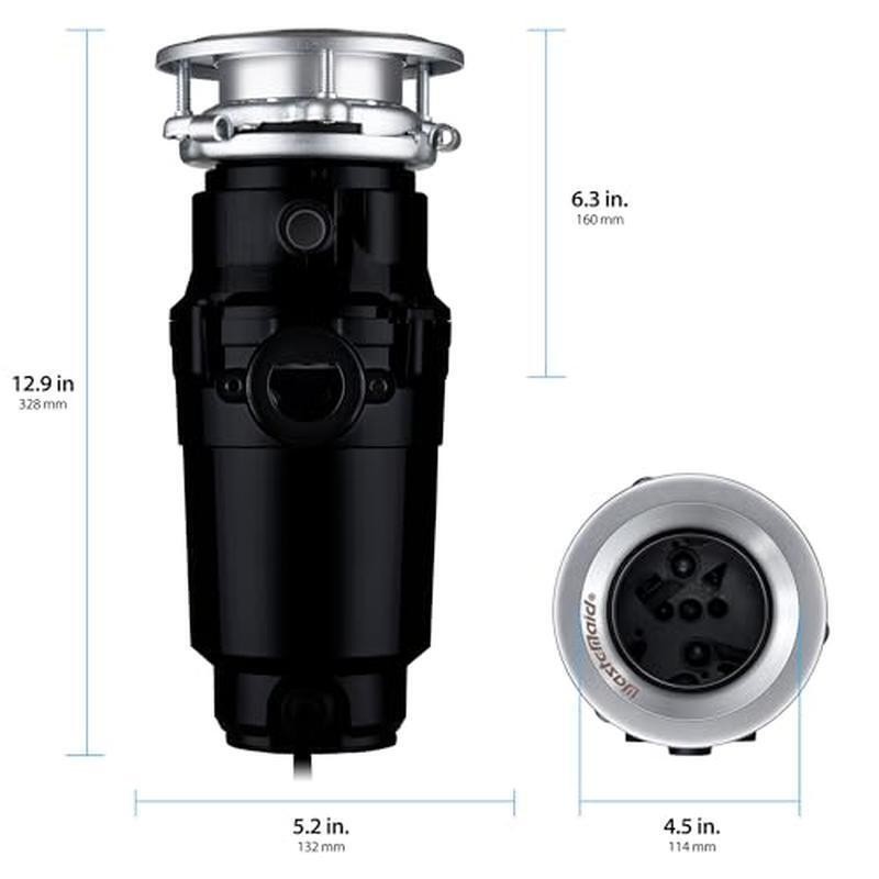 1/2 HP Garbage Disposal Anti-Jam Stainless Steel Continuous Feed Grinding System