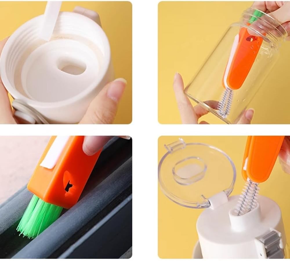Multi Functional Cup lid Brush | Bottle Cup Cleaning Brush Three in one