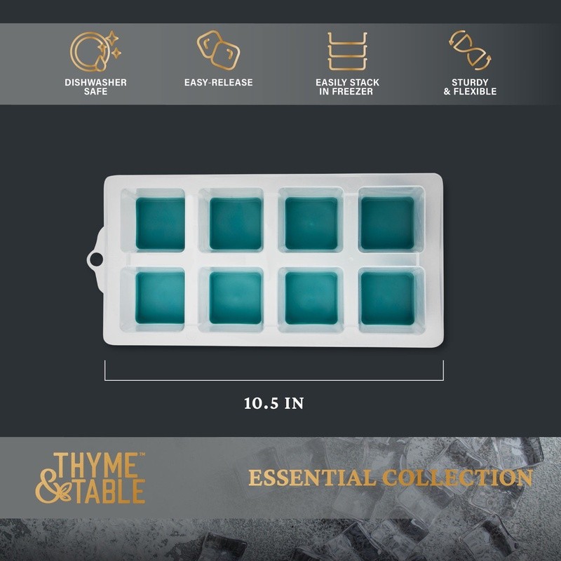 Jumbo Pop-Out Ice Tray Set Large Cubes Easy Release Durable Kitchen Essential US