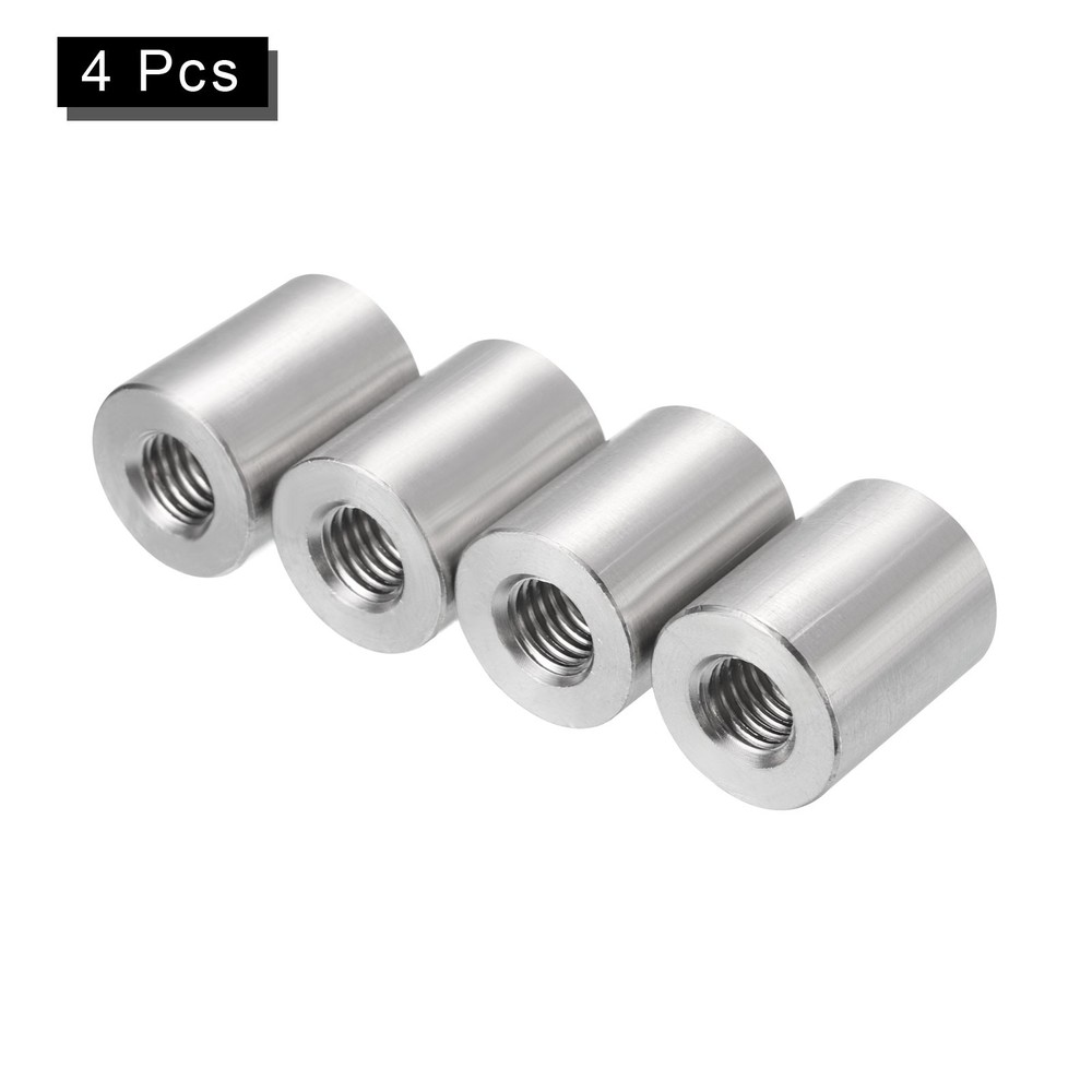 4Pcs Round Connector Nuts, M10x25x20mm Coupling Nut Sleeve Rod Bar Stud Nut