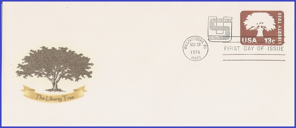 USA5 #U588 U/A UNKNOWN FDC   Liberty Tree