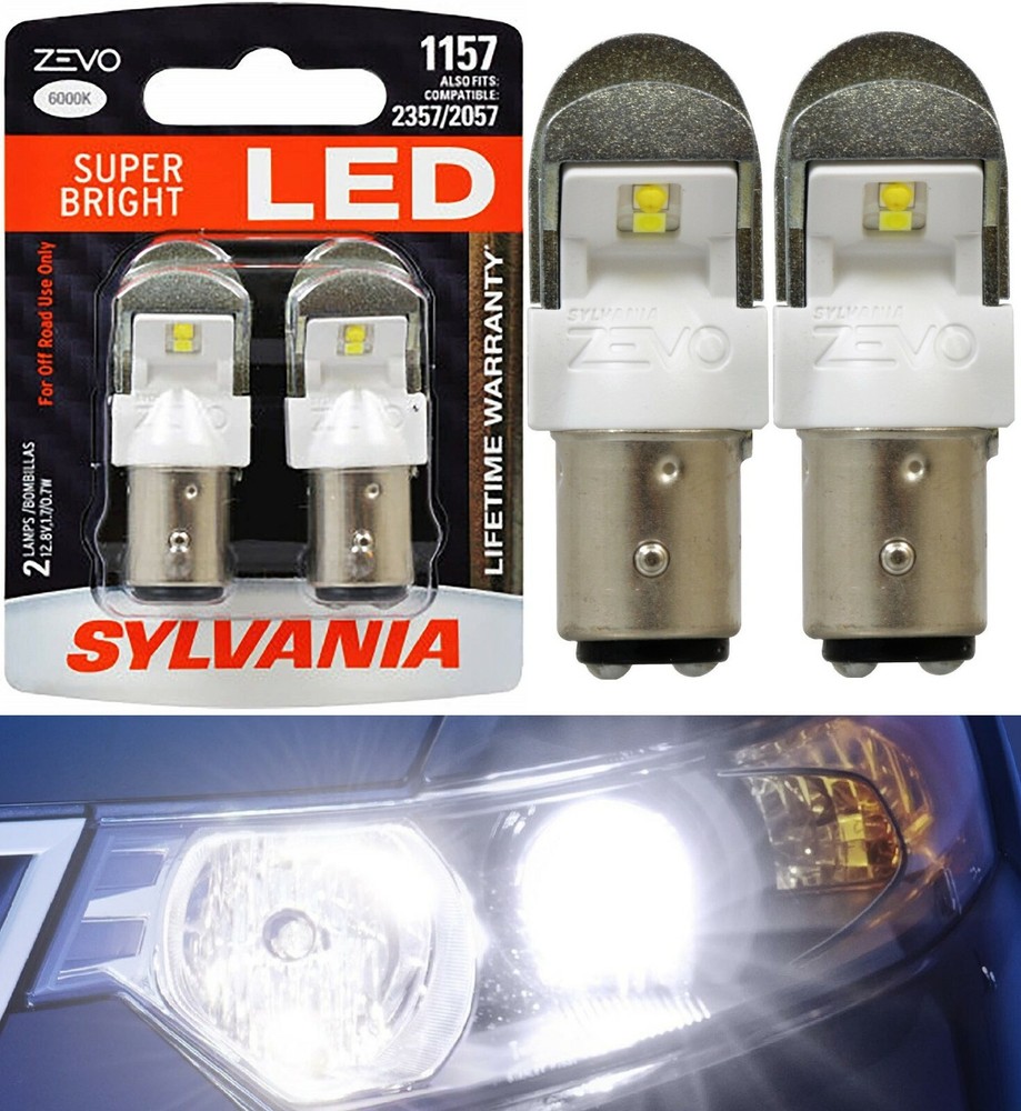 Sylvania ZEVO LED Light 1157 White 6000K Two Bulbs DRL Daytime Light Replacement