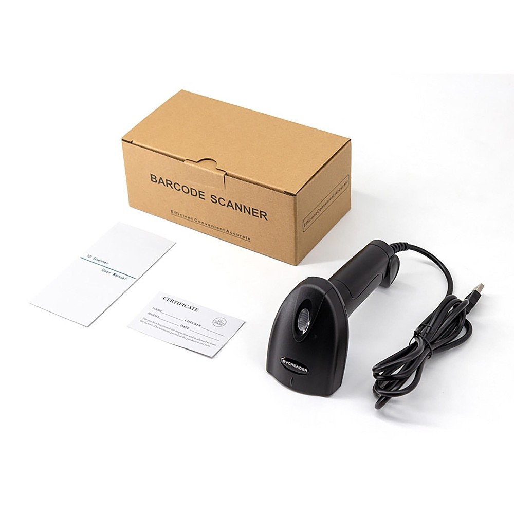 JIAN BOLAND Barcode Scanner USB 1D Wired CCD Barcode Reader Supports Screen Scan