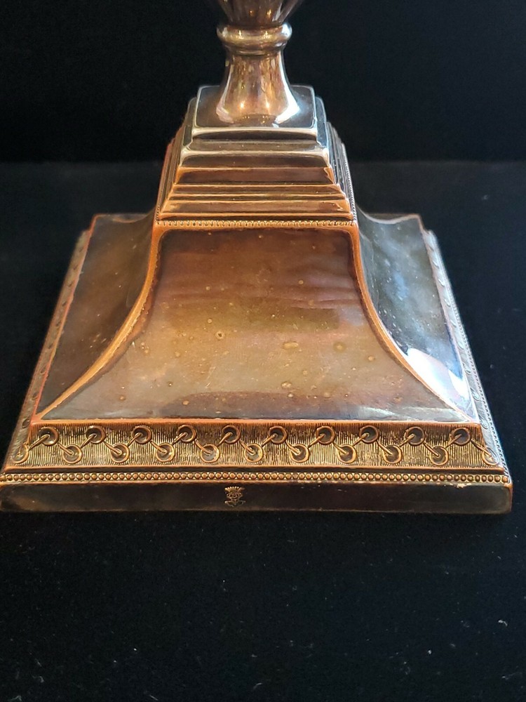Amazing Art Deco Silver-plated and Copper Candlesticks
