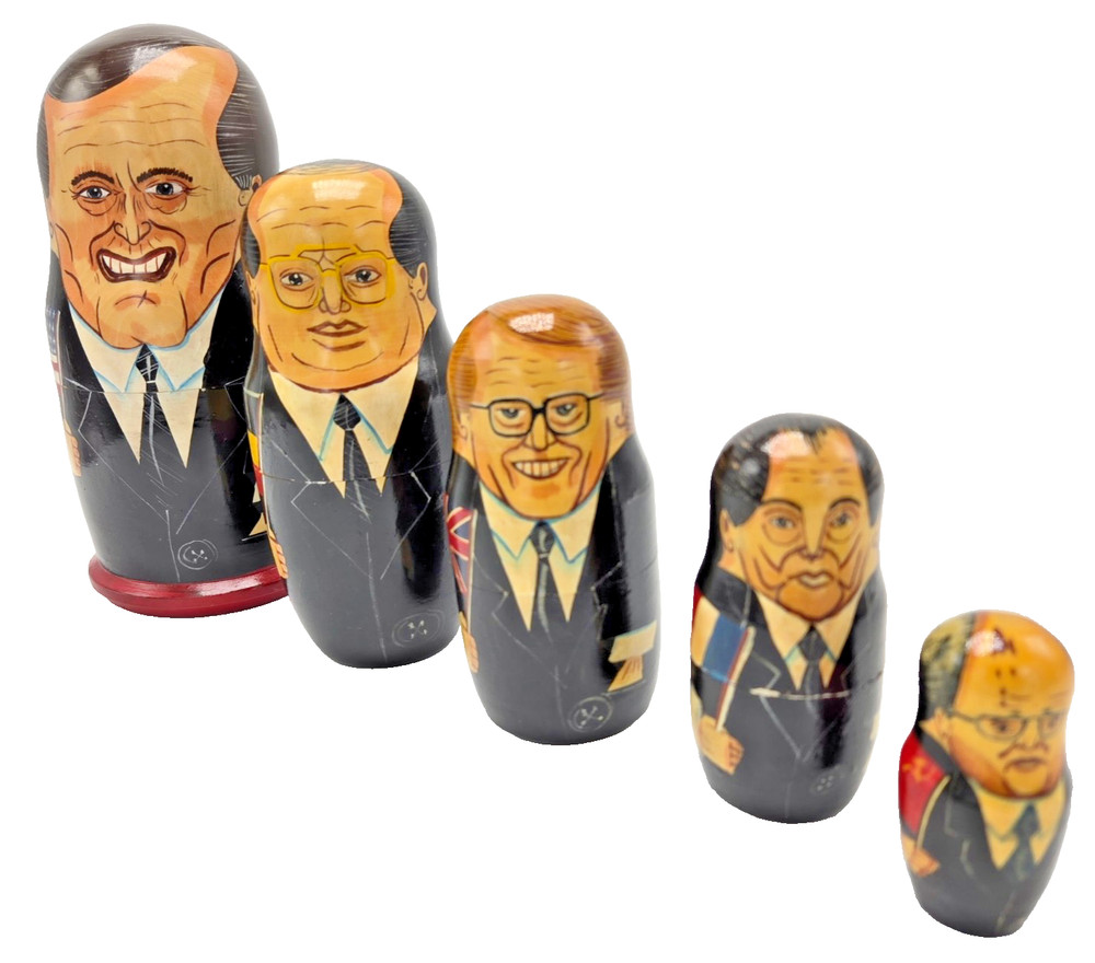 Russian Nesting Dolls Cold War: Bush, Mitterrand, Kohl, Major, Gorbachev