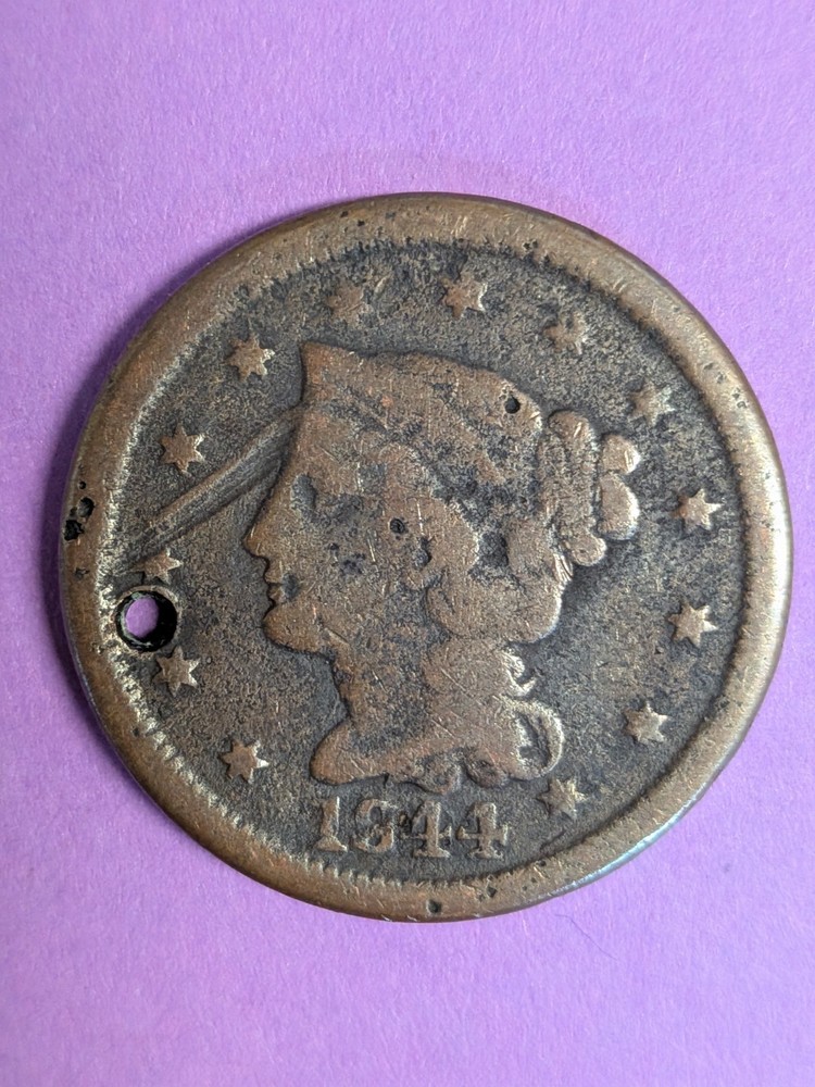 1844 Braided Hair Large Cent