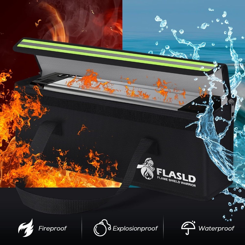 2-Pack Lipo Fireproof Bag Ebike Accessories Battery Charging Case Charge Expl...