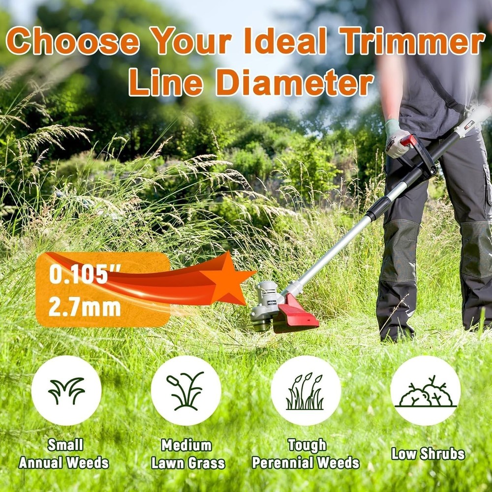 String Trimmer Line, Commercial Grade Orange Pentagon Weed Eater String, Nyl...