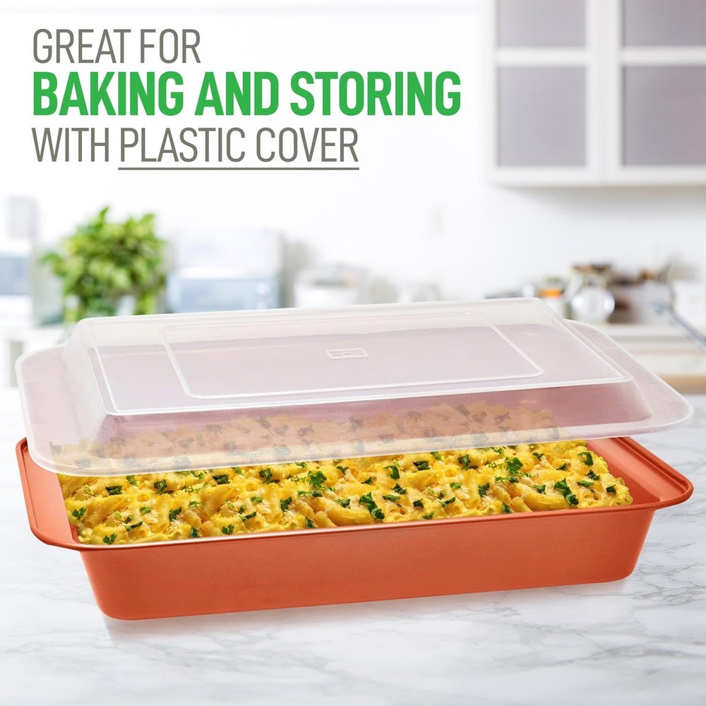 Nutrichef 5-Piece Baking Pans Set - Stackable Cookie Sheets & Roasting