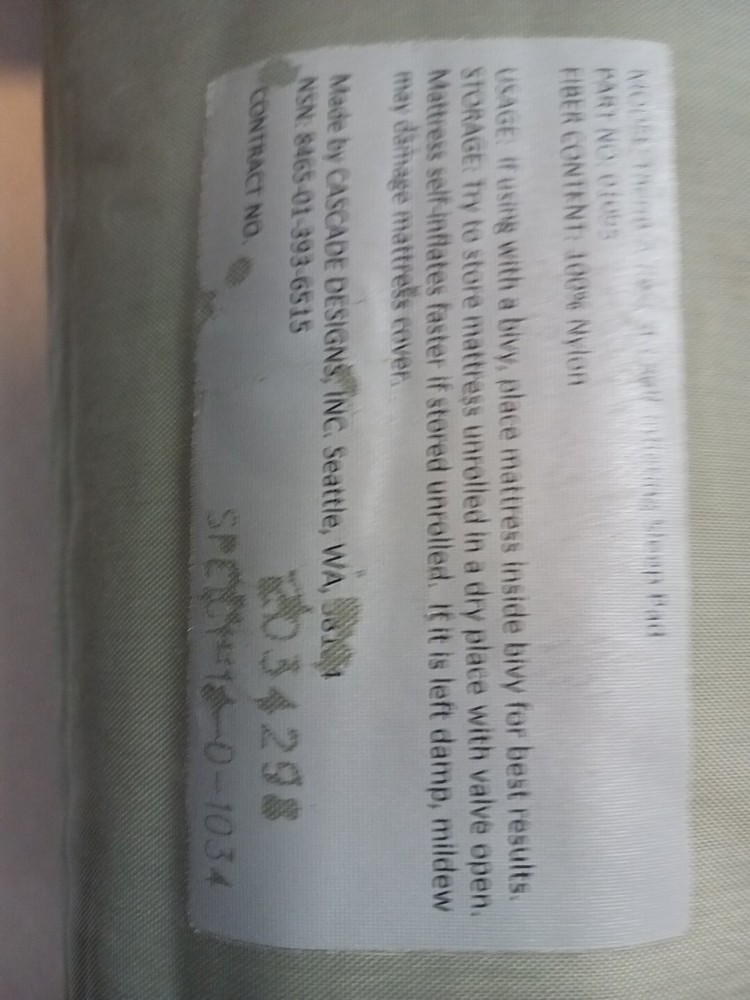 USGI Surplus Self-Inflating Sleeping Mat/Pad Forest Green EXC