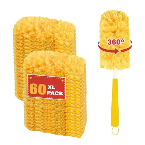 Heavy Duty Duster Refills, Unscented 60count+1handle Upgrades Yellow (60)