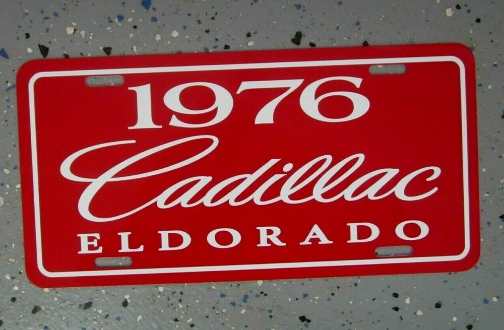 Red 1976 Cadillac ELDORADO license plate car tag 76 Caddy Eldo