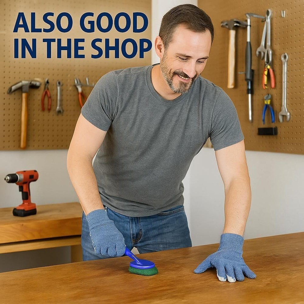 2-Pack Scouring Pad with Handle, Non-Scratch Scrubber for Kitchen & Bathroom NEW