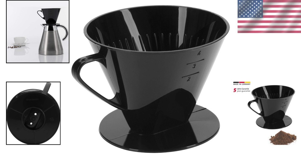 Effortless Manual Brewing with Size 4 Pour Over Dripper - Compact & Lightweight