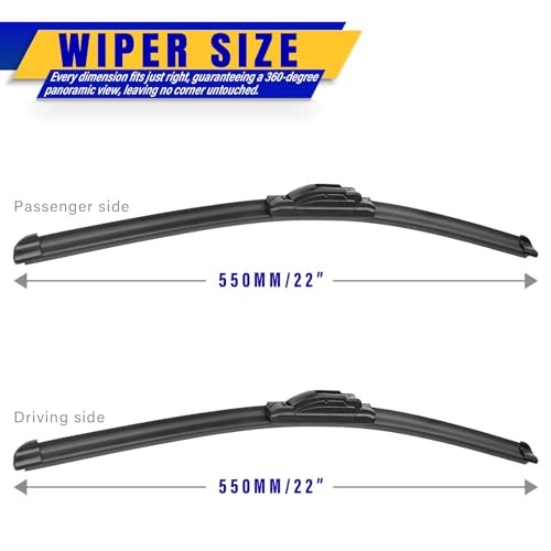 22" 22" Front Windshield Wiper blades Replacement for Dodge Ram 22+22C