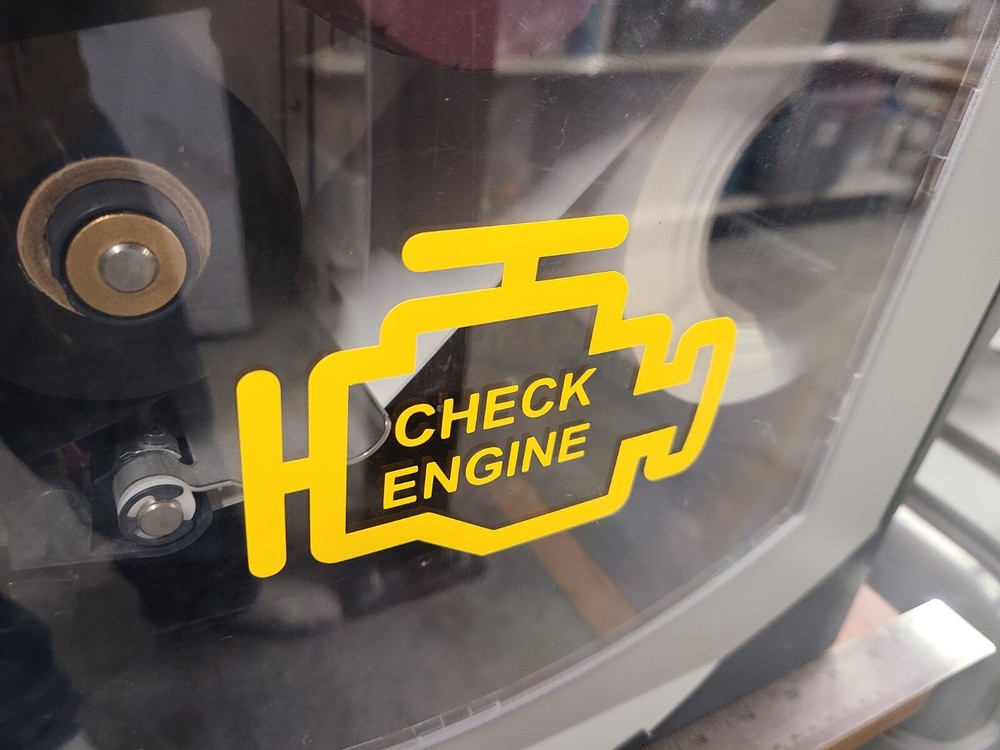5" Check Engine Light - Yellow Vinyl Sticker - Waterproof Decal